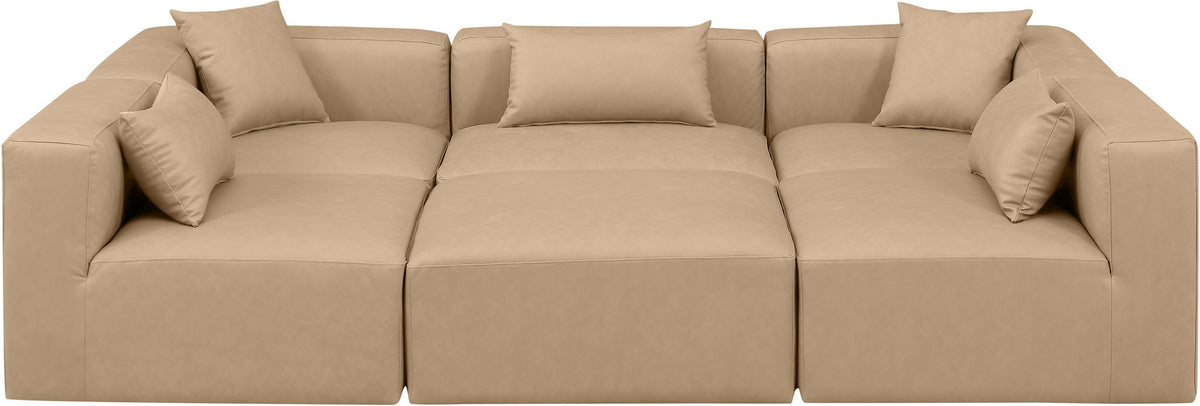 Cube - 6 Piece Modular Sectional - Tan