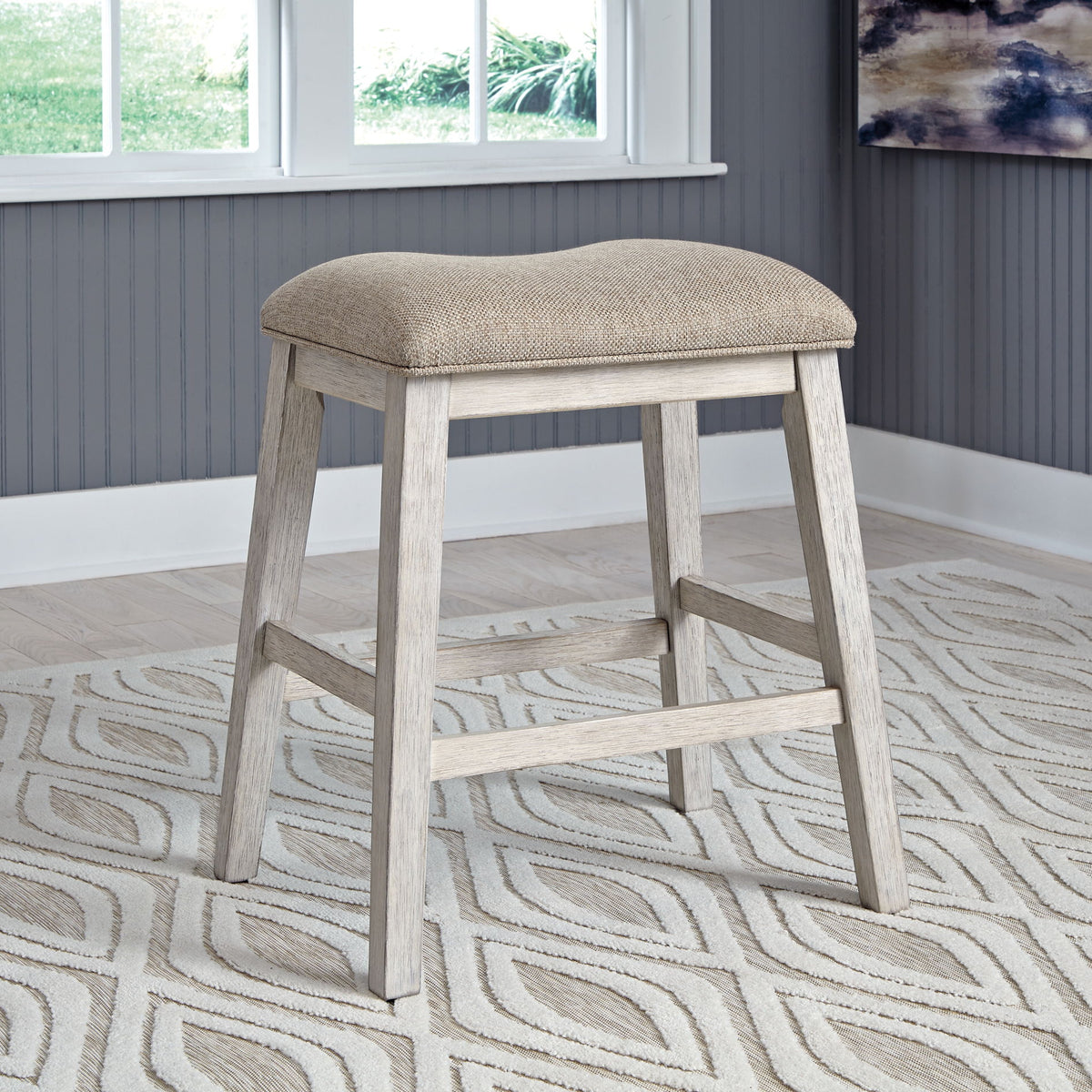 Skempton - Upholstered Stool (Set of 2) - White