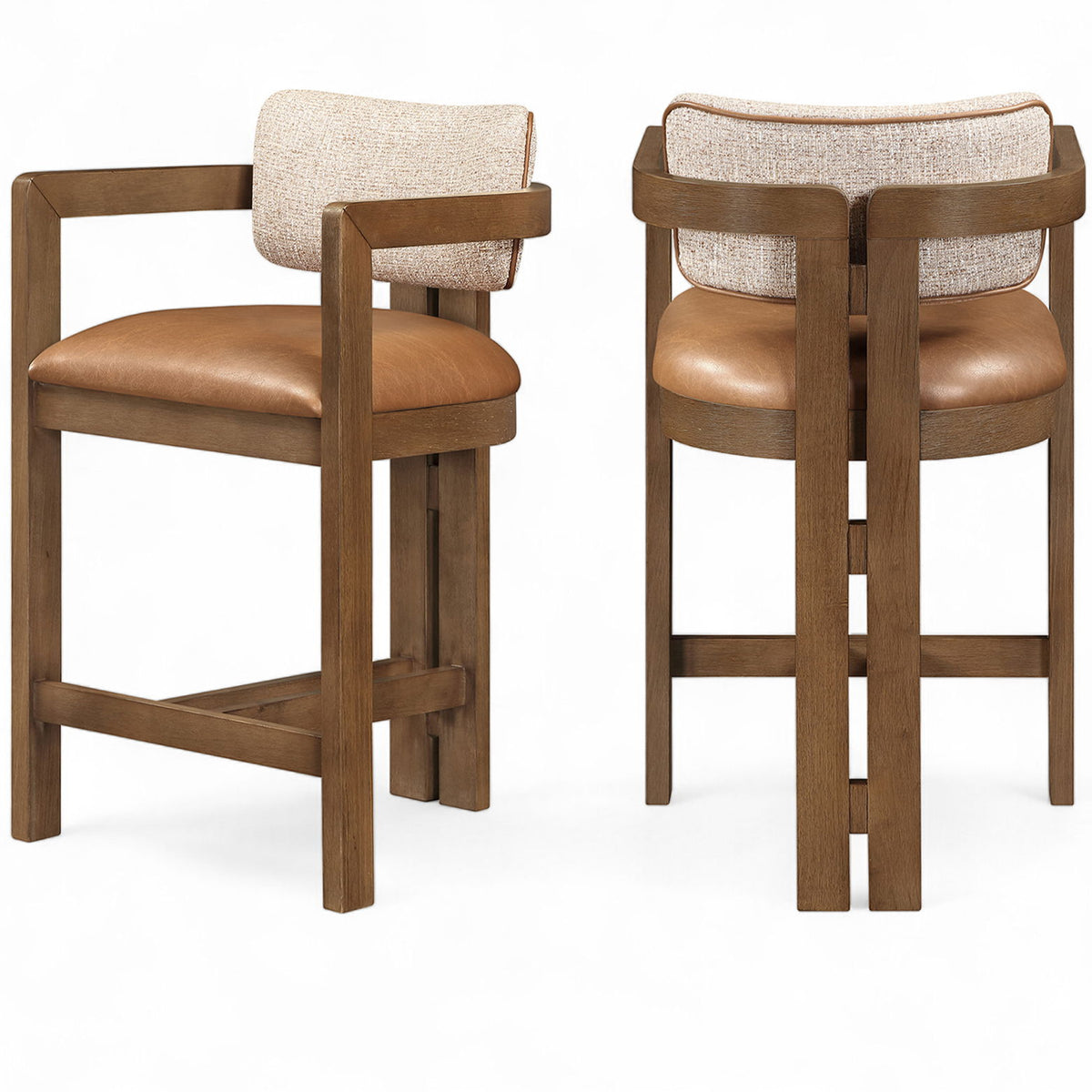 Ravina - Upholstered Counter Stool With Stained Brown Base