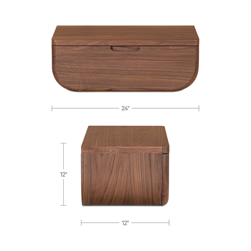 Hettie - Floating Nightstand - Dark Brown