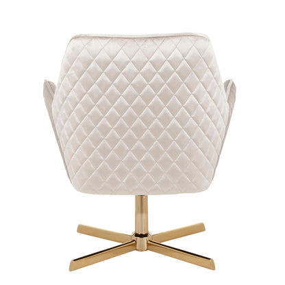 Diana - Contemporary Lounge Chair - Gold / Cream