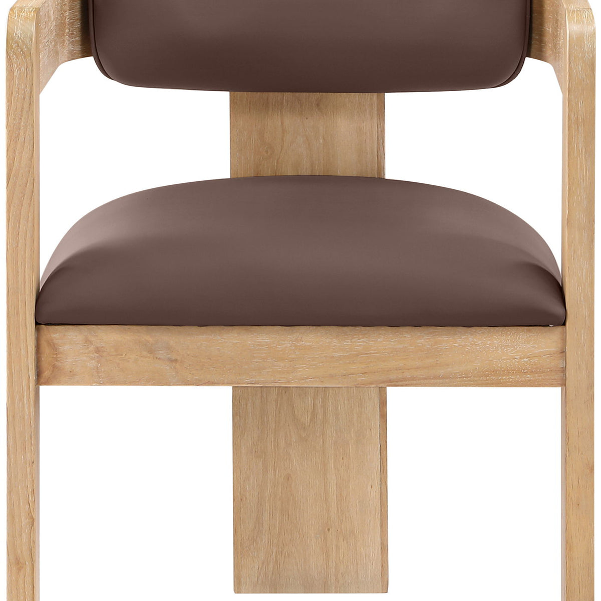 Sacha - Vegan Leather Upholstered Dining Chair With Natural Base (Set of 2)