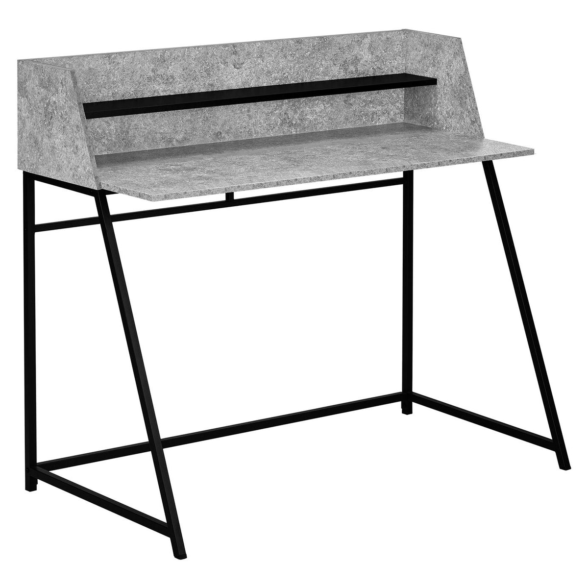 Computer Desk For Home Office, Laptop, Storage Shelves, Marble Look Contemporary & Modern
