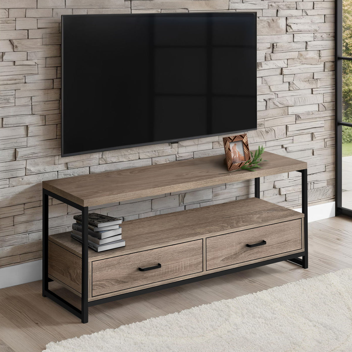 TV Stand, Console, Media Entertainment Center, Storage Drawers, Living Room, Bedroom, Contemporary, Modern