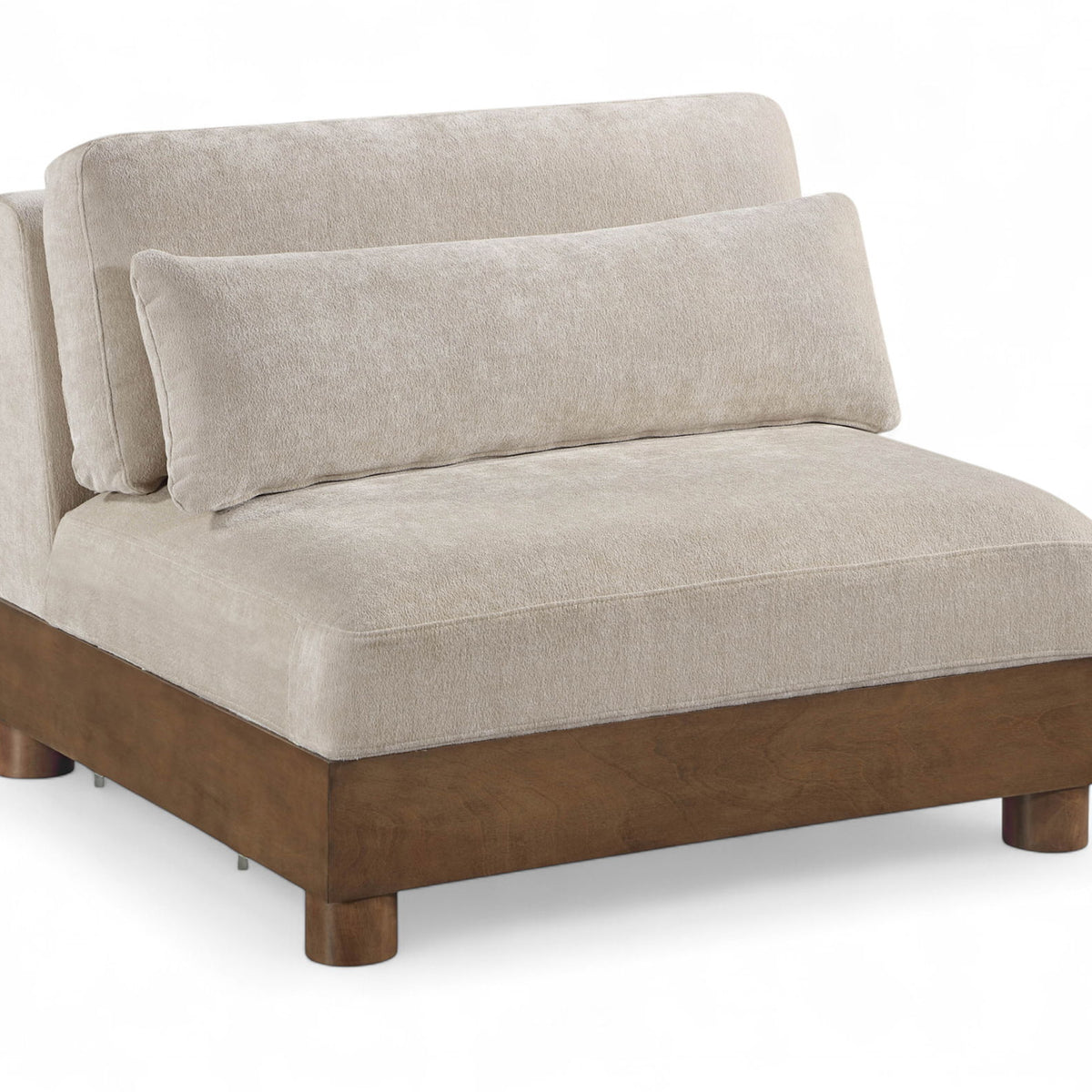 Turin - Fabric Upholstered Modular Armless Chair - Taupe