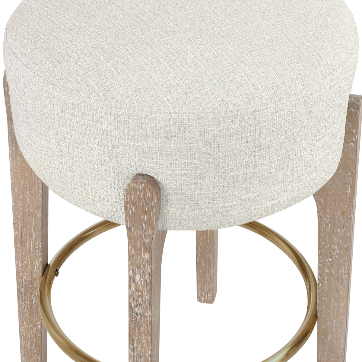 Torino - Backless Counter Stool With Brushed Natural Base (Set of 2)