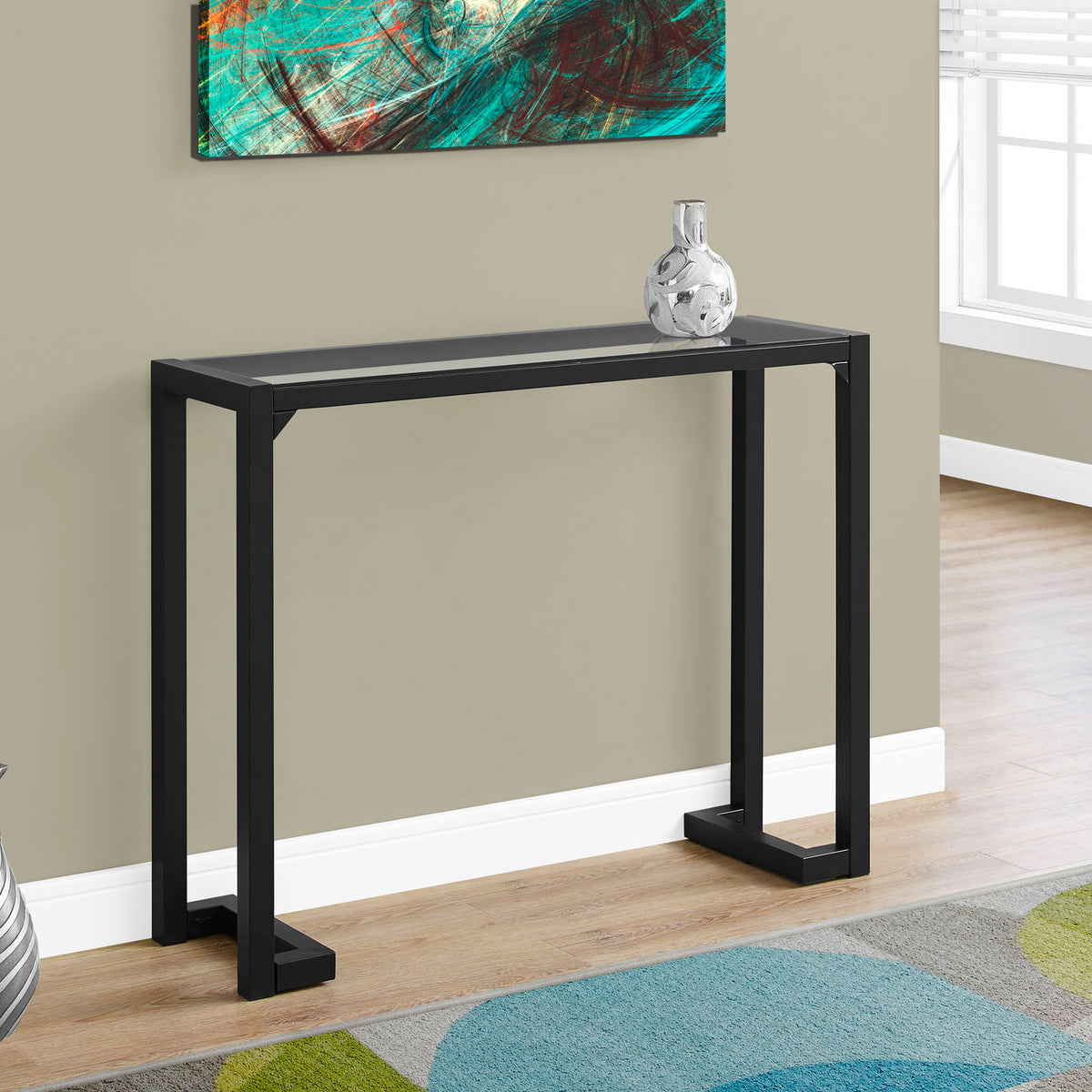 Accent Console Table For Entryway Contemporary - Black