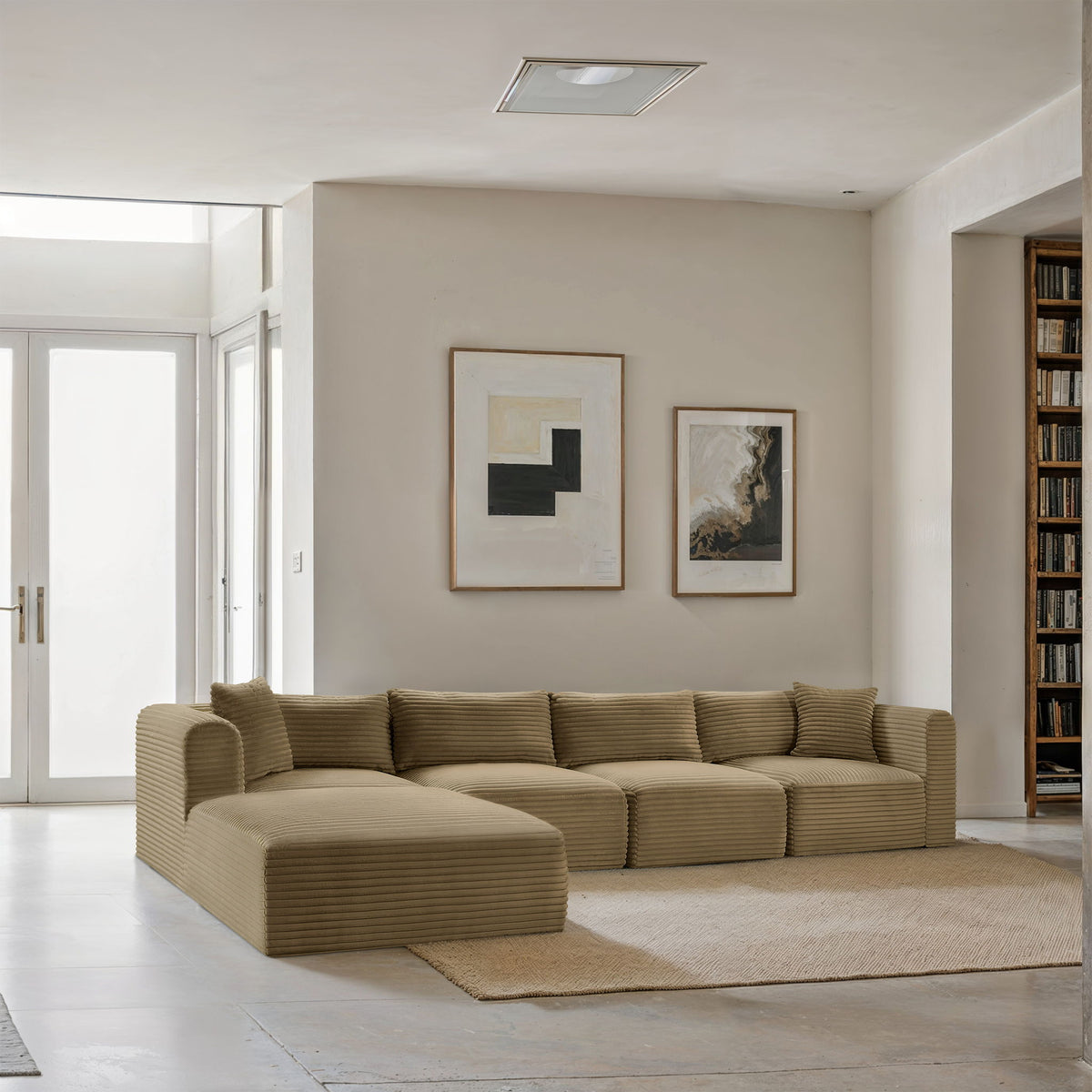 Shaggy - 5 Piece Modular Sectional With Ottoman