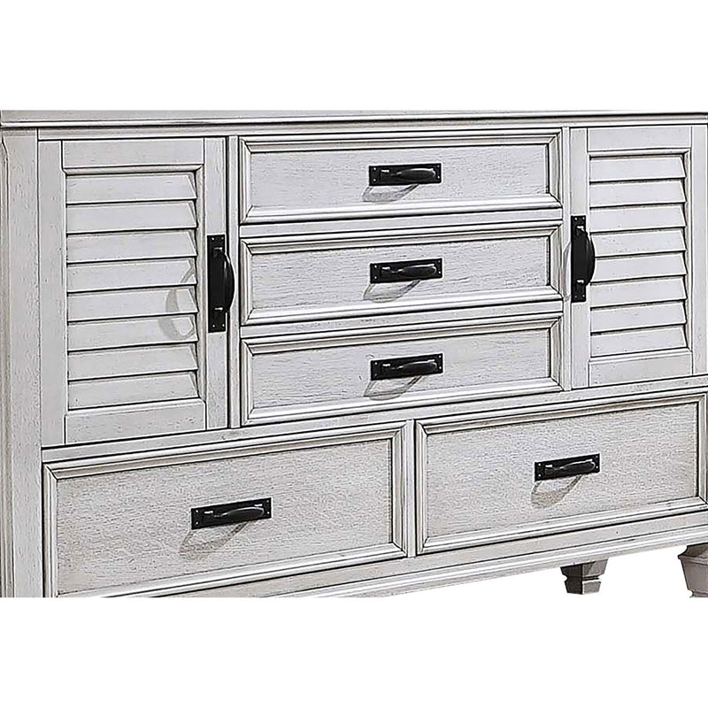 Lockeford - 5 Drawer Dresser With Mirror - White