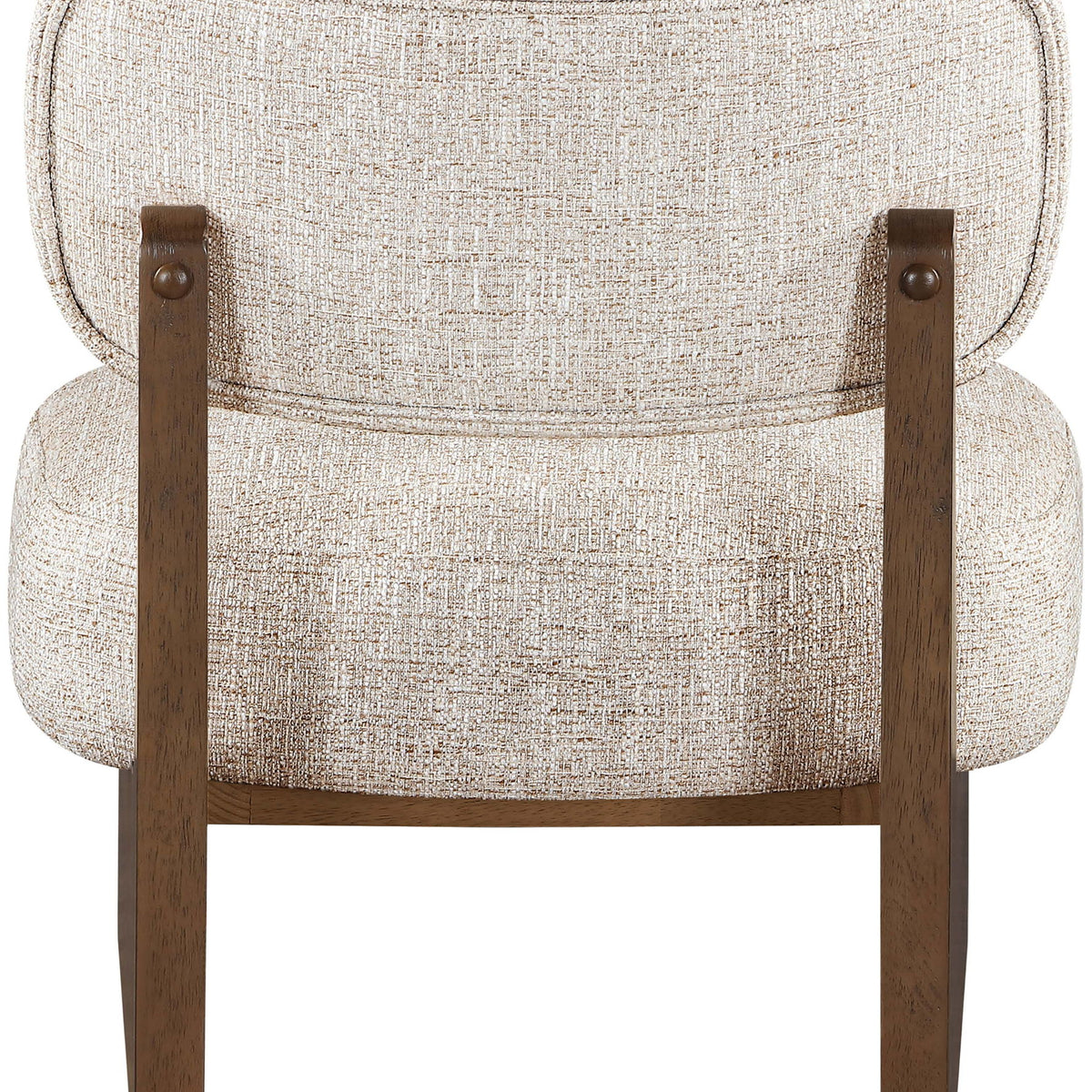 Vetra - Linen Textured Fabric Upholstered Accent Chair With Brown Base