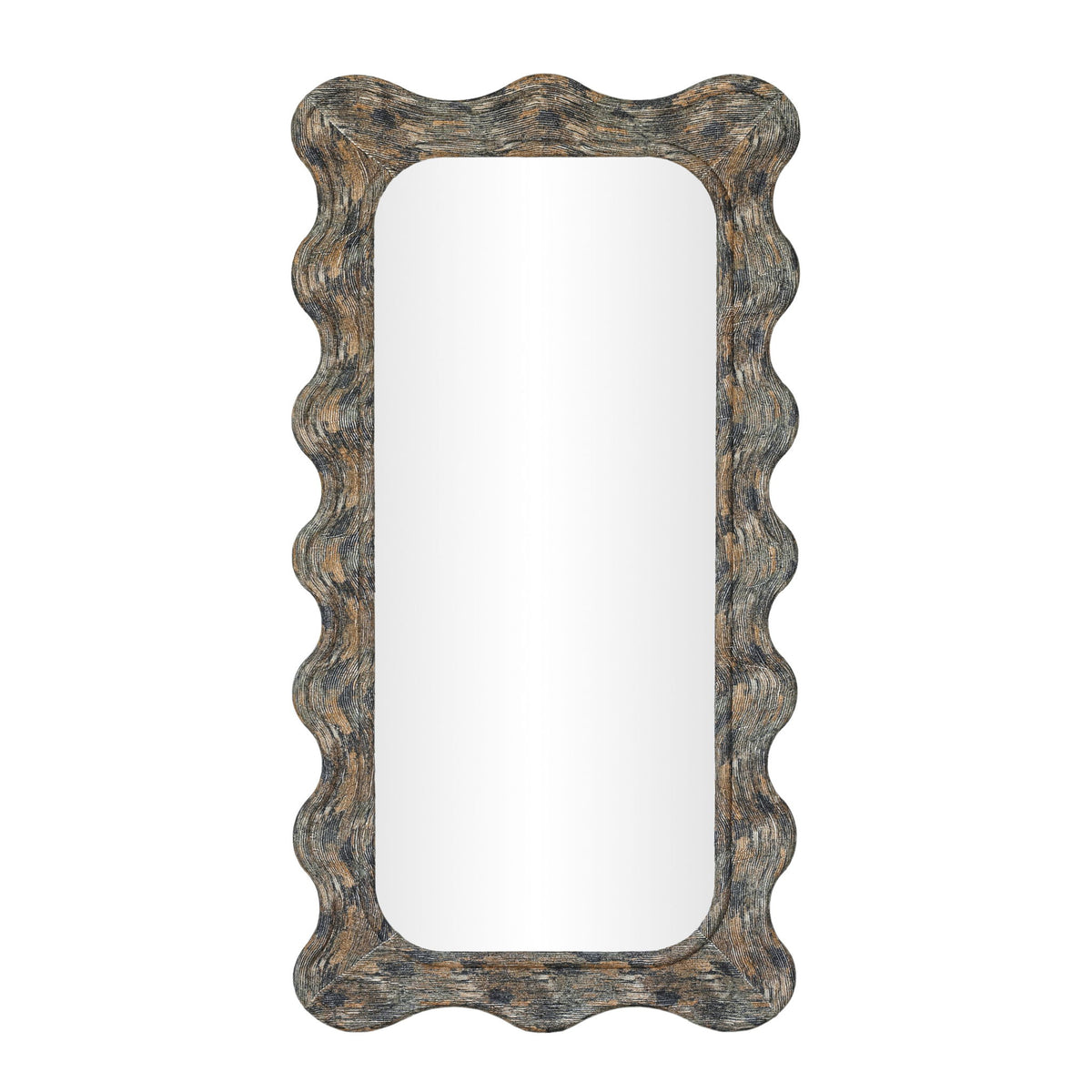 Charlene - 39" x 75" Squiggle Wall Mirror - Watercolor Print