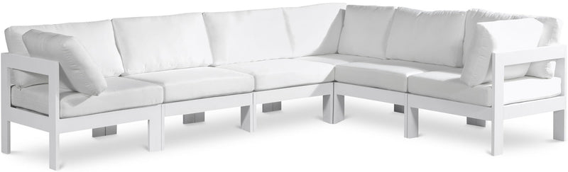 Nizuc - Outdoor Patio 6 Piece Modular Sectional With White Frame