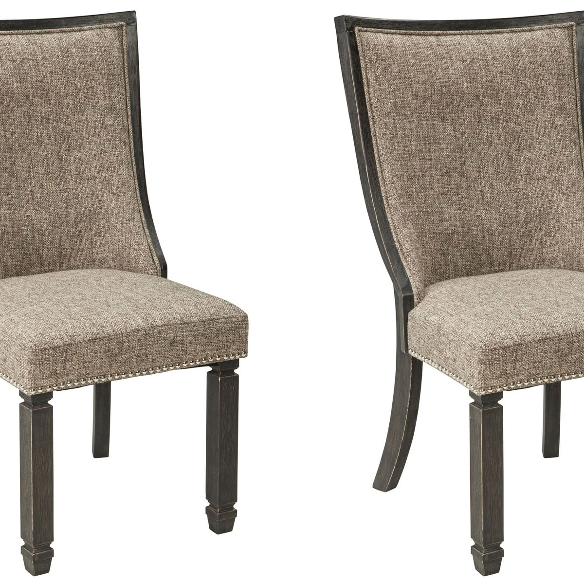 Tyler Creek - Dining UPH Side Chair (Set of 2) - Framed Back - Black / Grayish Brown