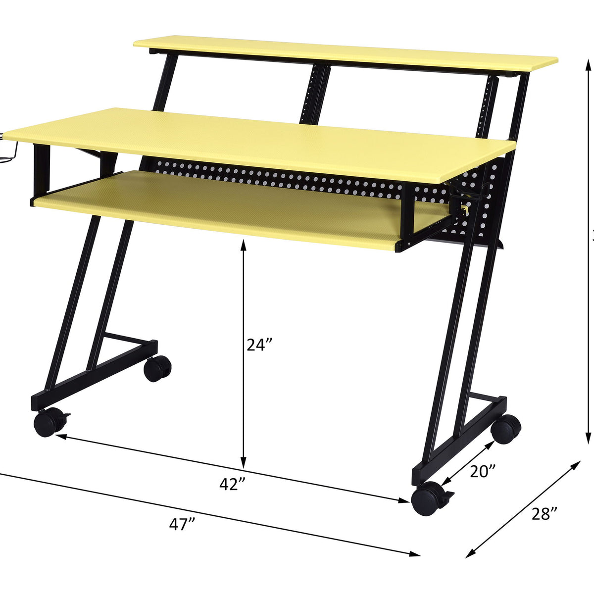 Suitor - Music Recording Studio Desk - Black / Yellow
