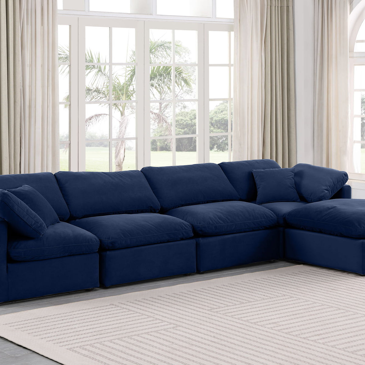 Indulge - Velvet 5 Piece Modular Sectional With Chaise