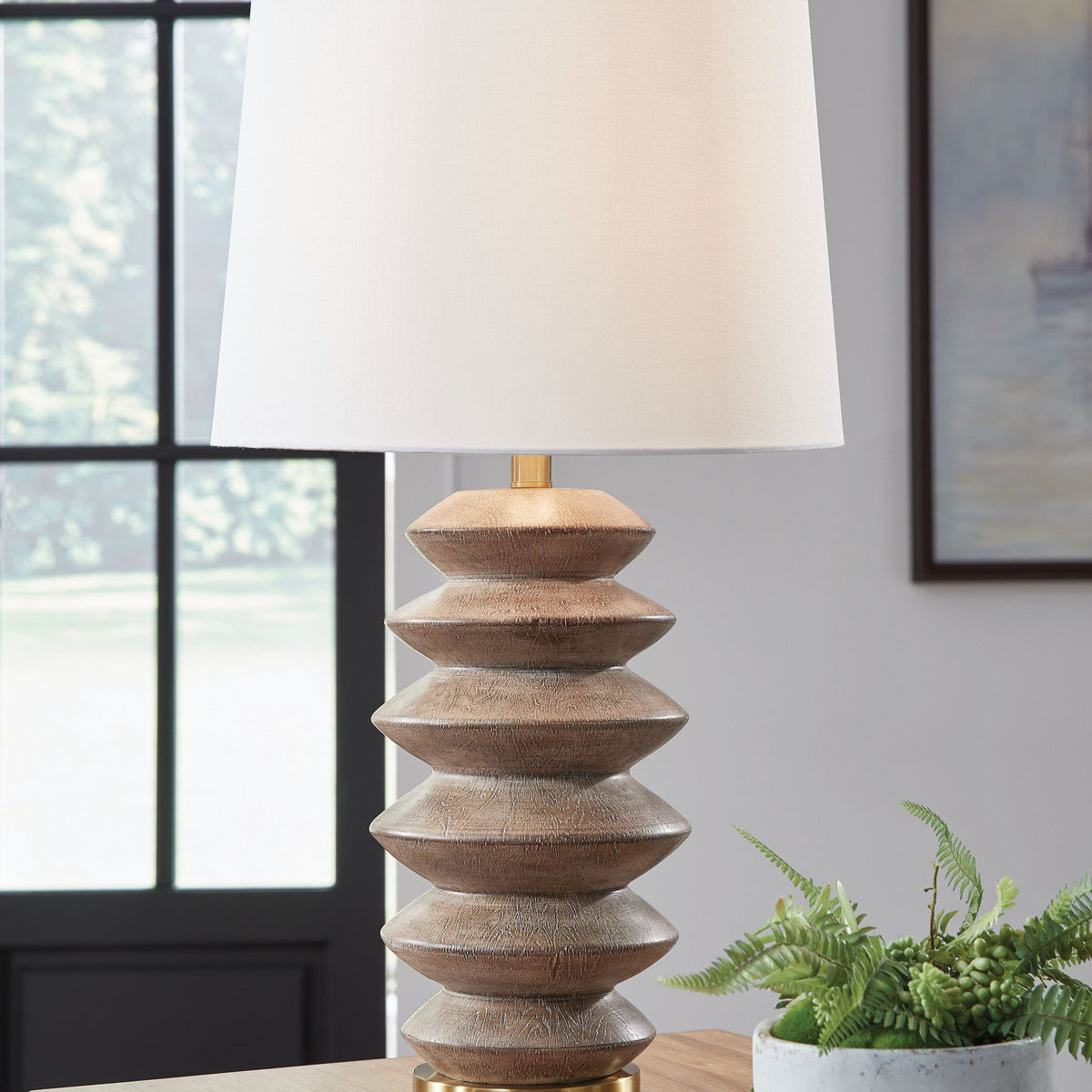Jyllyard - Poly Table Lamp - Brown / Gold Finish