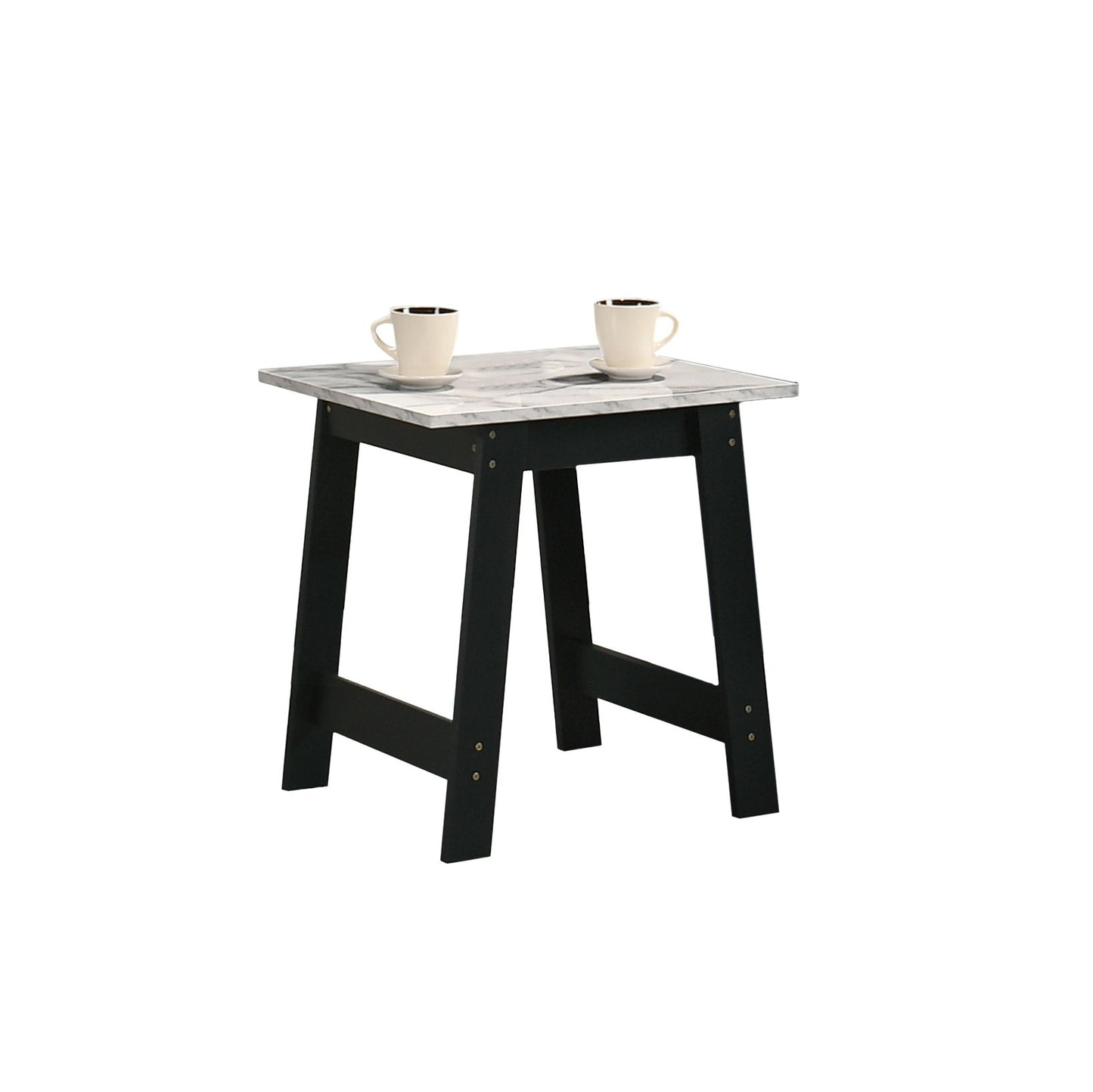 Kenzo - End Table With Faux Marble Top Finish - Black