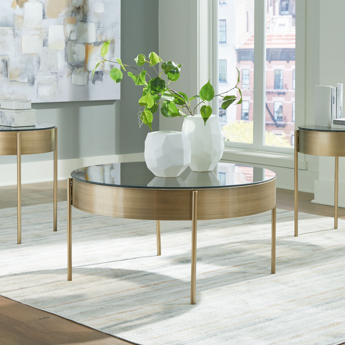 Jettaya - Occasional Table Set (Set of 3) - Brushed Brass