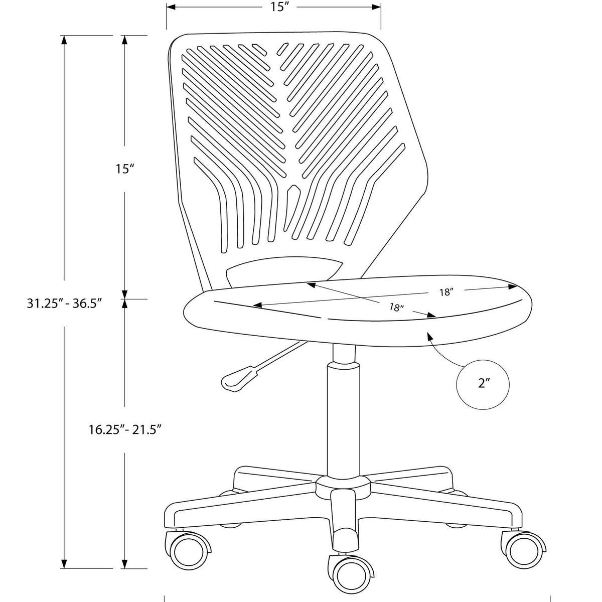 Office Chair & Adjustable Height, Swivel, Ergonomic