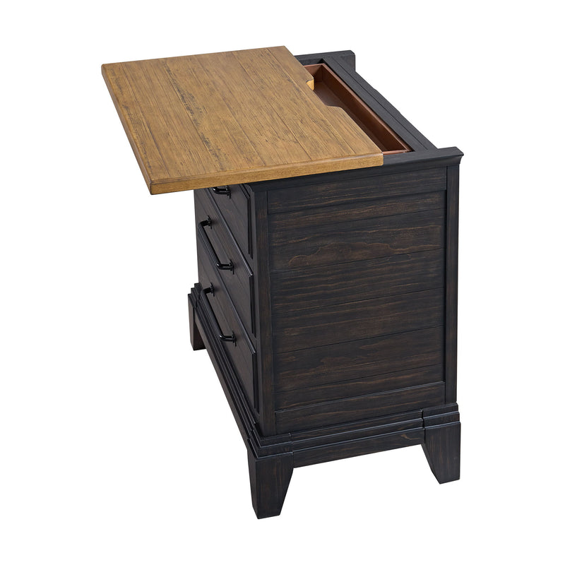 Montrose - Nightstand With Charger & Sensor Light - Espresso & Brown