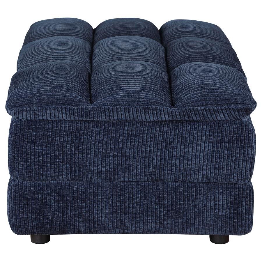 Atlantic - Corduroy Upholstered Rectangular Ottoman - Blue