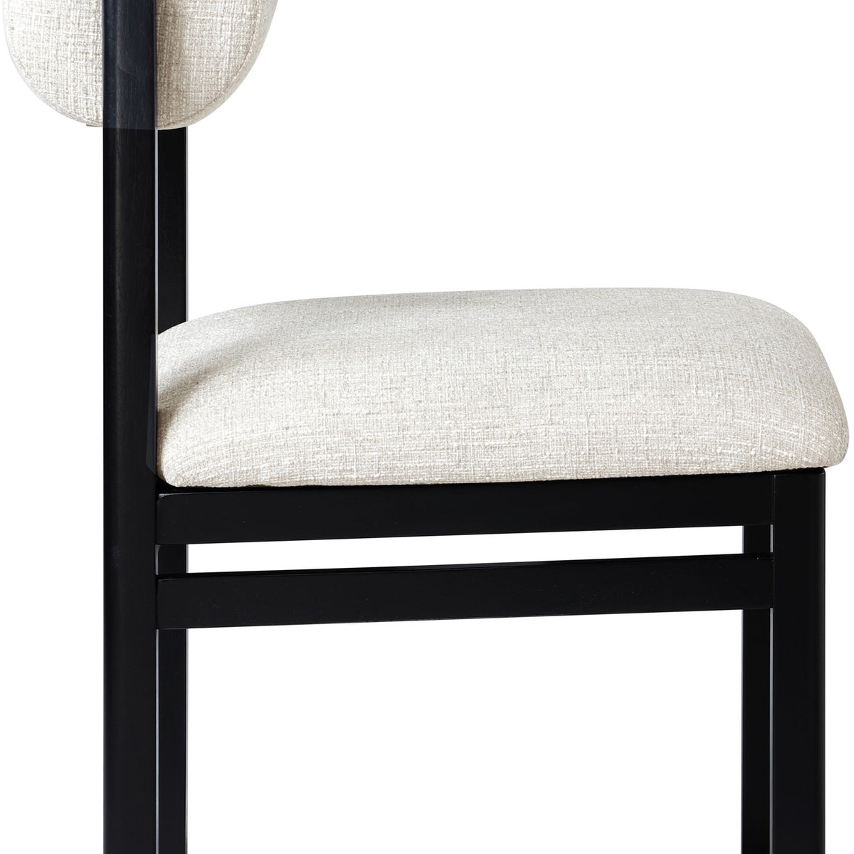 Roundhill - Fabric Dining Chair (Set of 2) - Black Frame