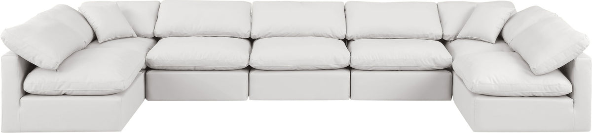 Indulge - Faux Leather 7 Piece Modular U-Shaped Sectional