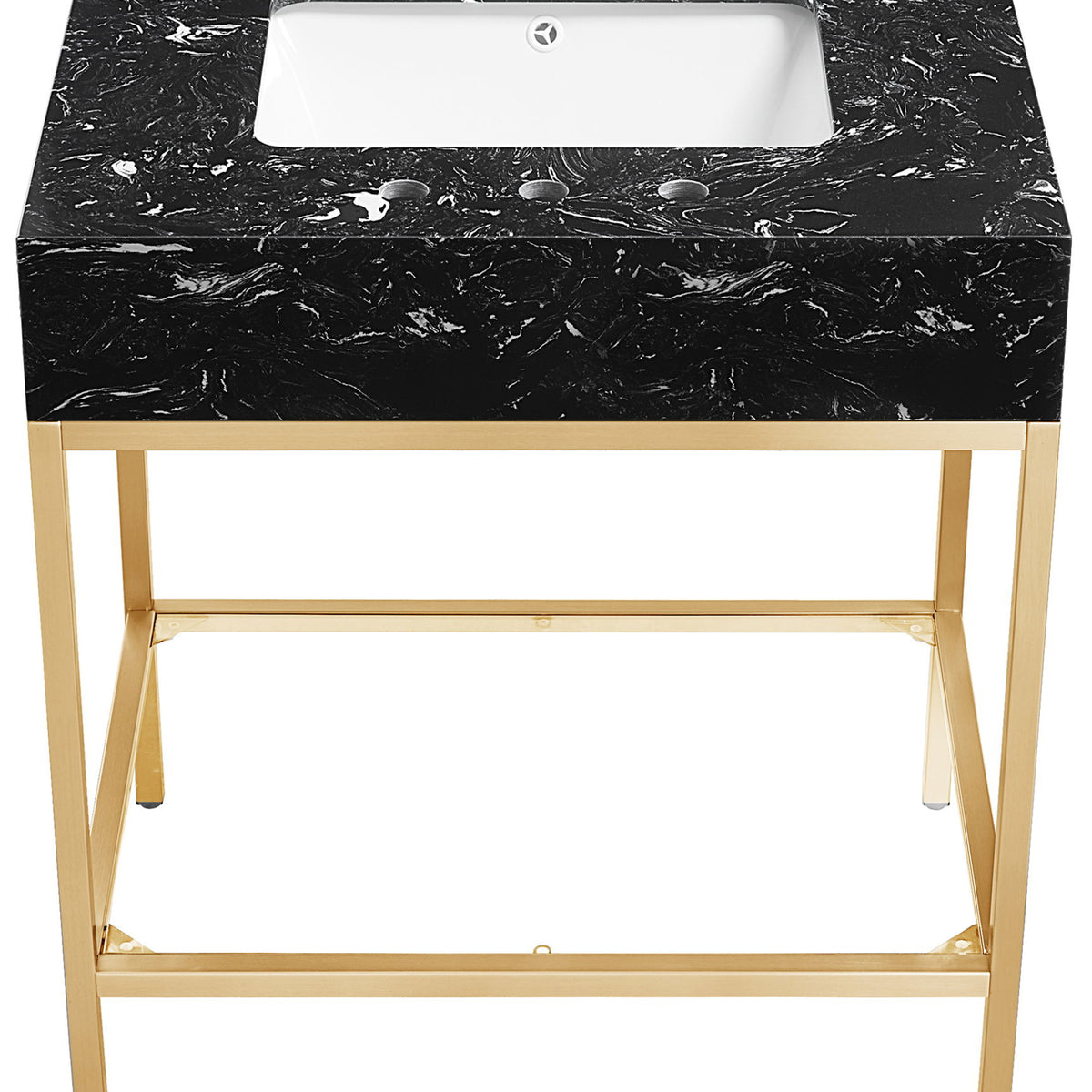 Marmo - Engineered Marble Bathroom Vanity With Gold Base