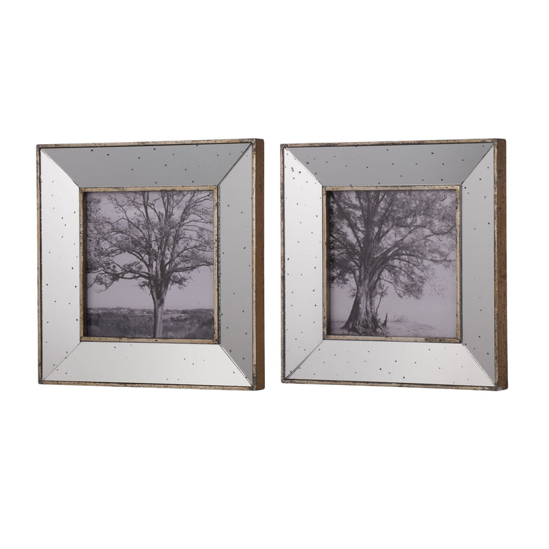 Vintage Reflective Picture Frames (Set of 2) - Silver