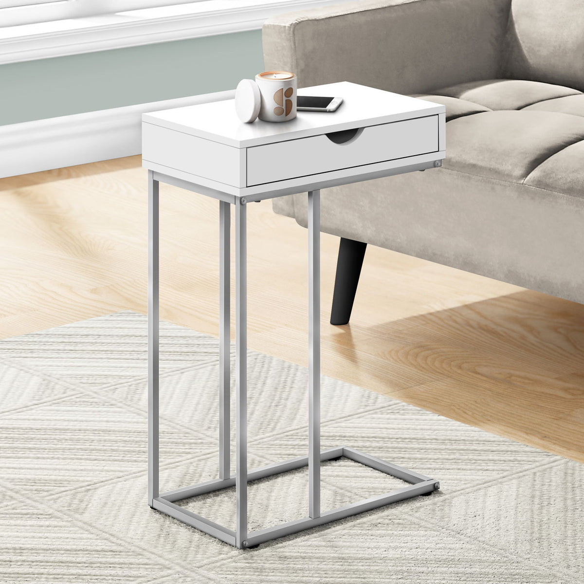 Accent Table, C - Shaped Contemporary & Modern Design