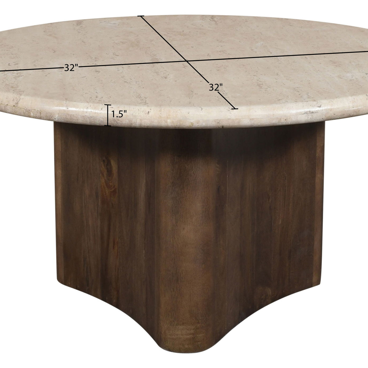 Pietra - Travertine And Mango Wood Table