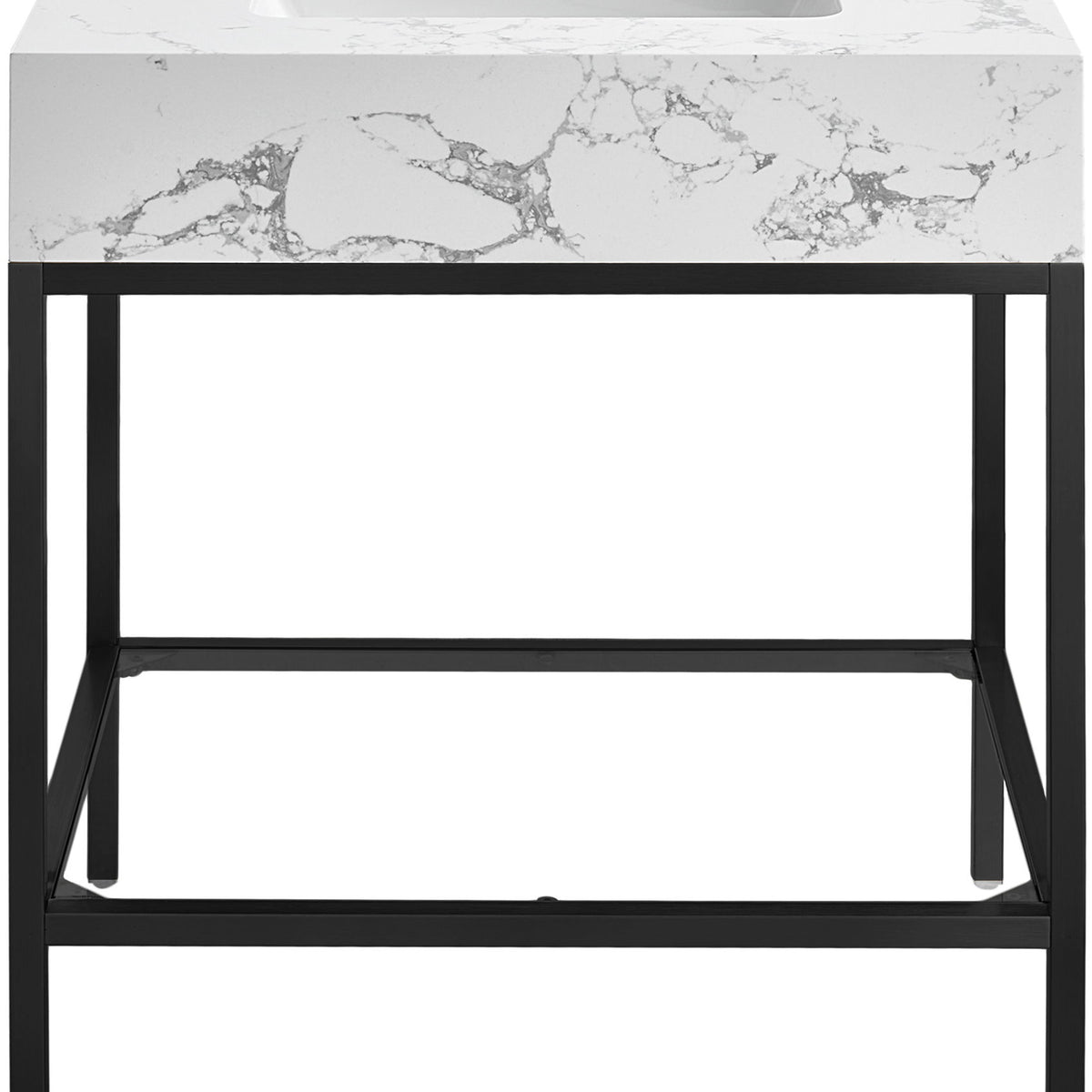 Marmo - Engineered Marble Bathroom Vanity With Black Base