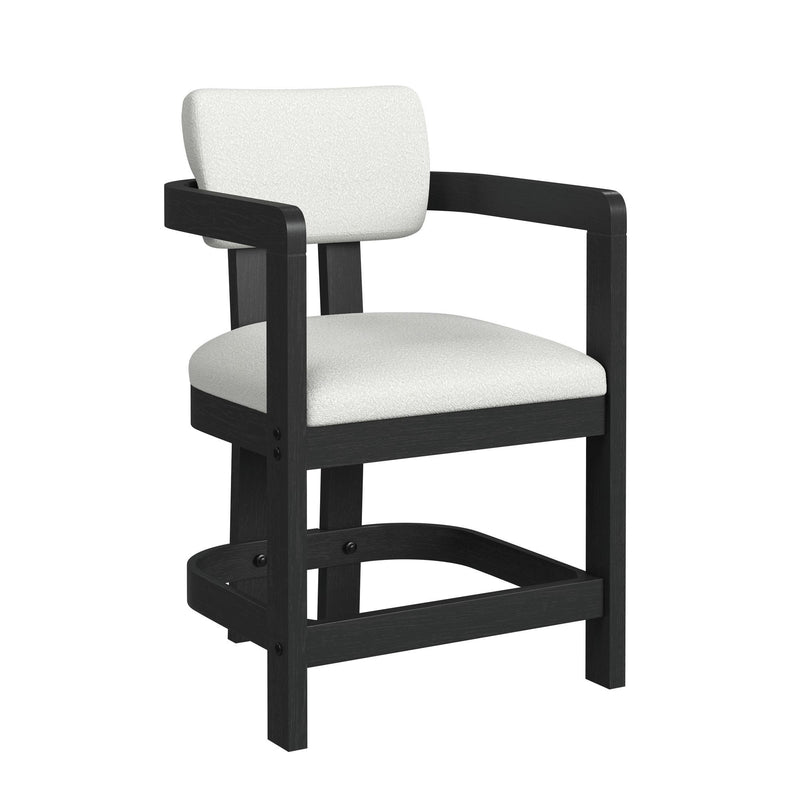 Portland - Arm Counter Stool (Set of 2) - Black / White