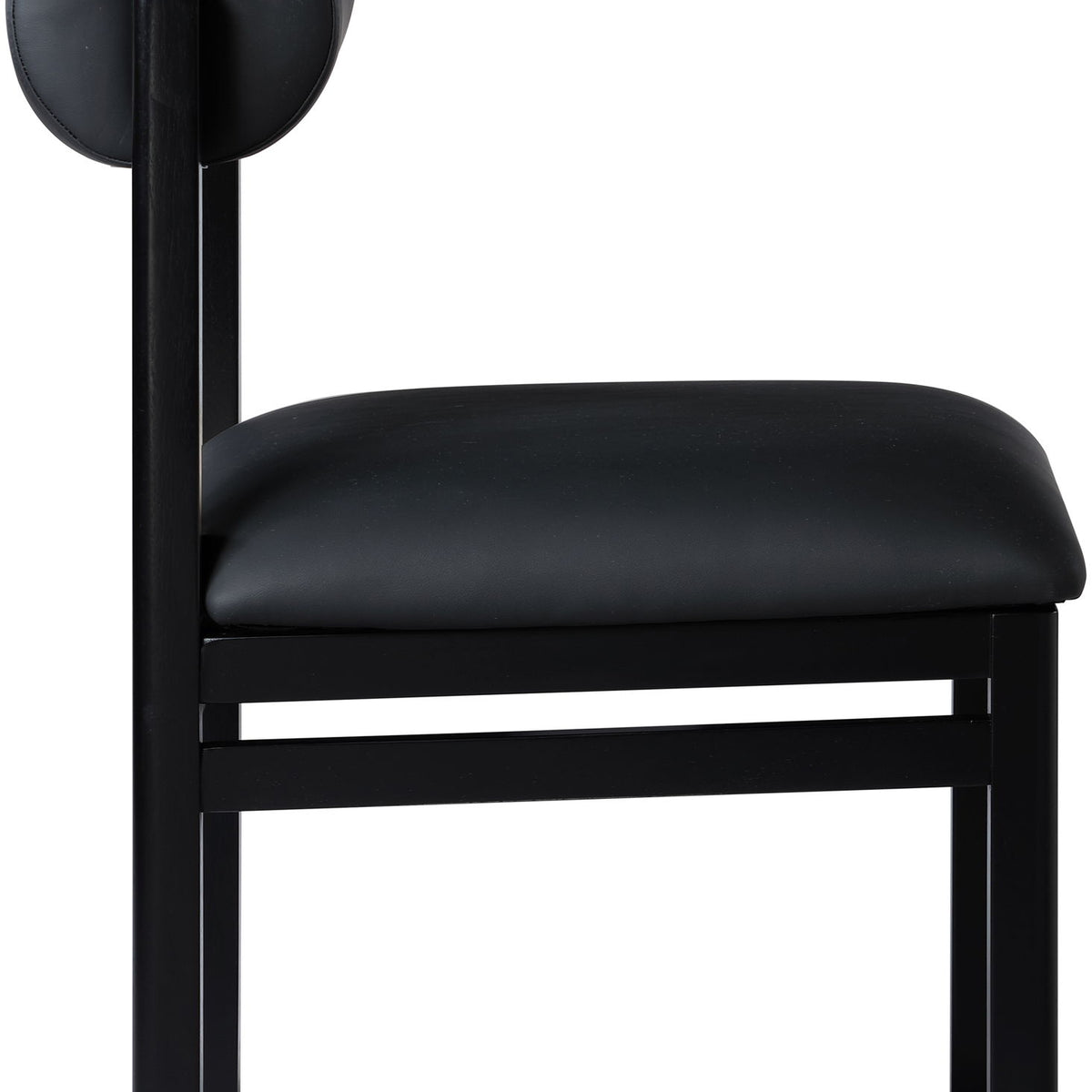 Roundhill - Faux Leather Dining Chair (Set of 2) - Black Frame
