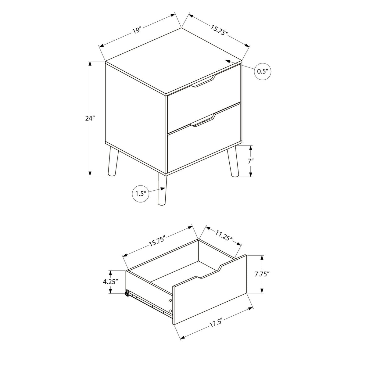 Accent Table With Storage Drawers - Natural