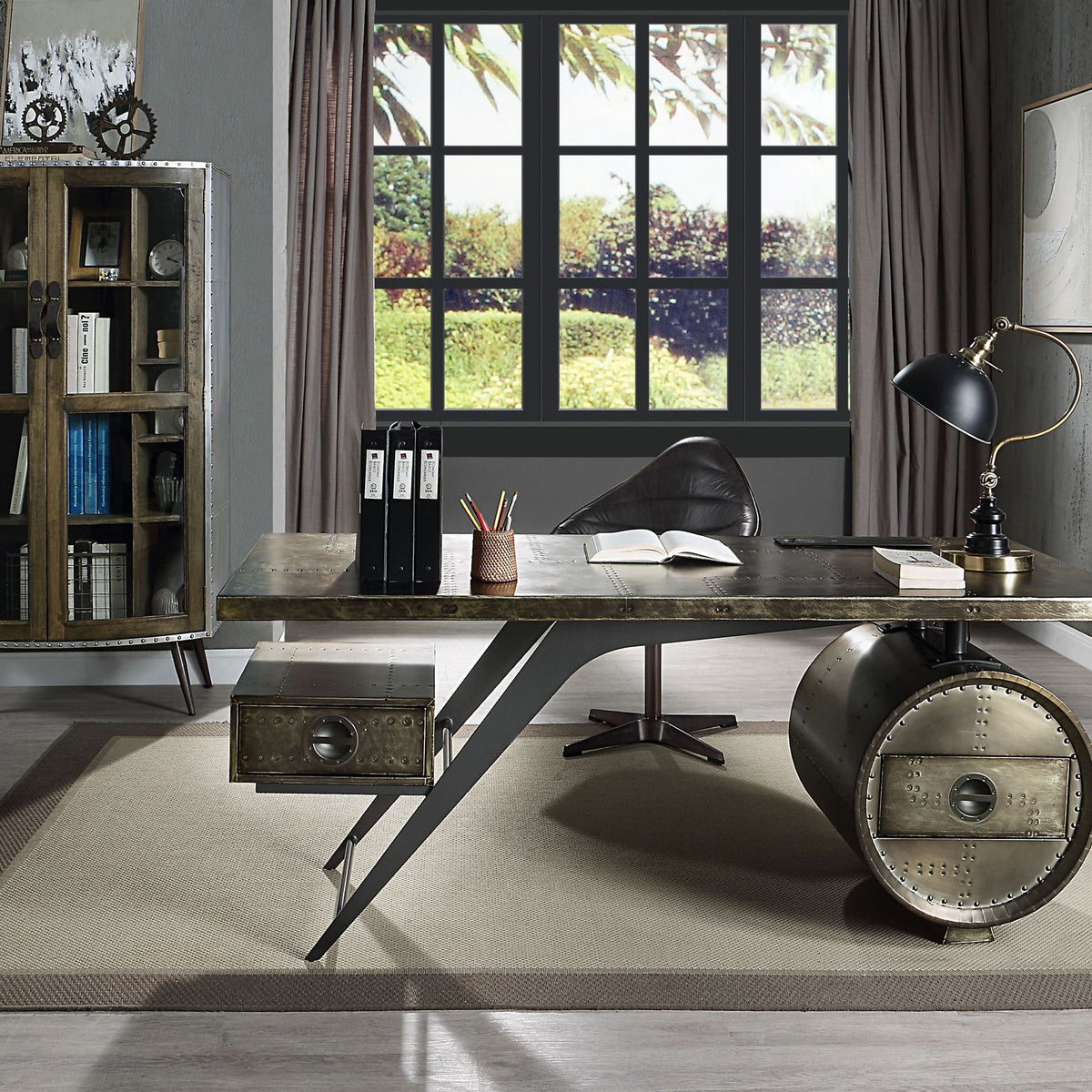 Brancaster - Writing Desk With USB Port - Bronze
