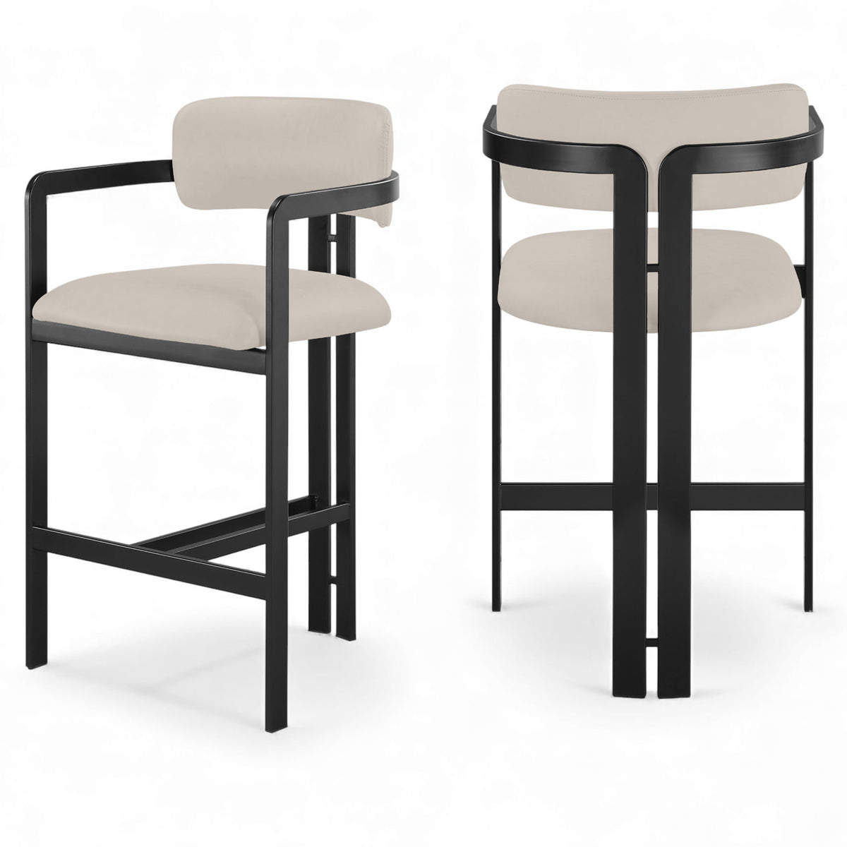 Aurum - Vegan Leather Upholstered Counter Stool - Taupe