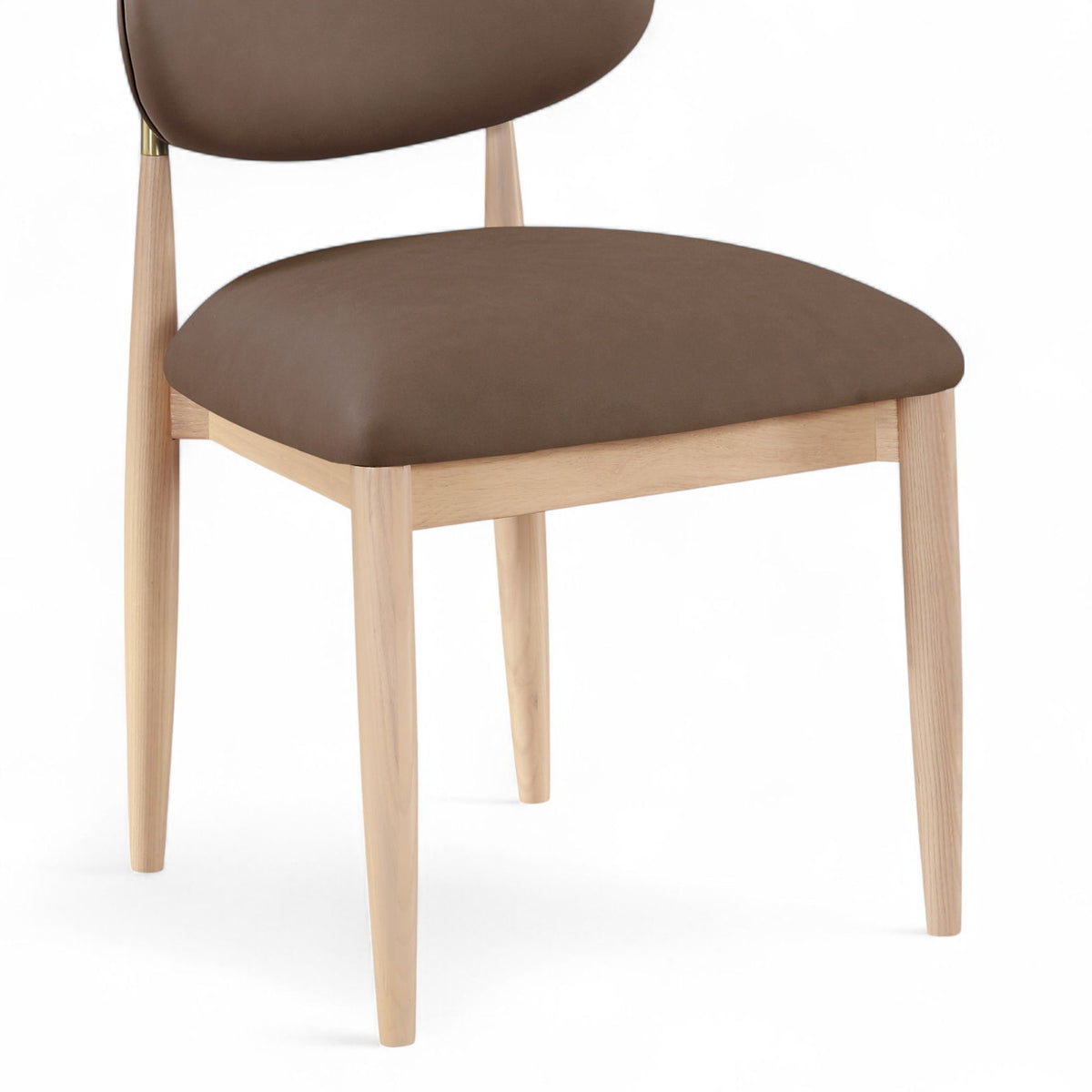 Riccio - Faux Leather Dining Side Chair (Set of 2) - Natural Frame