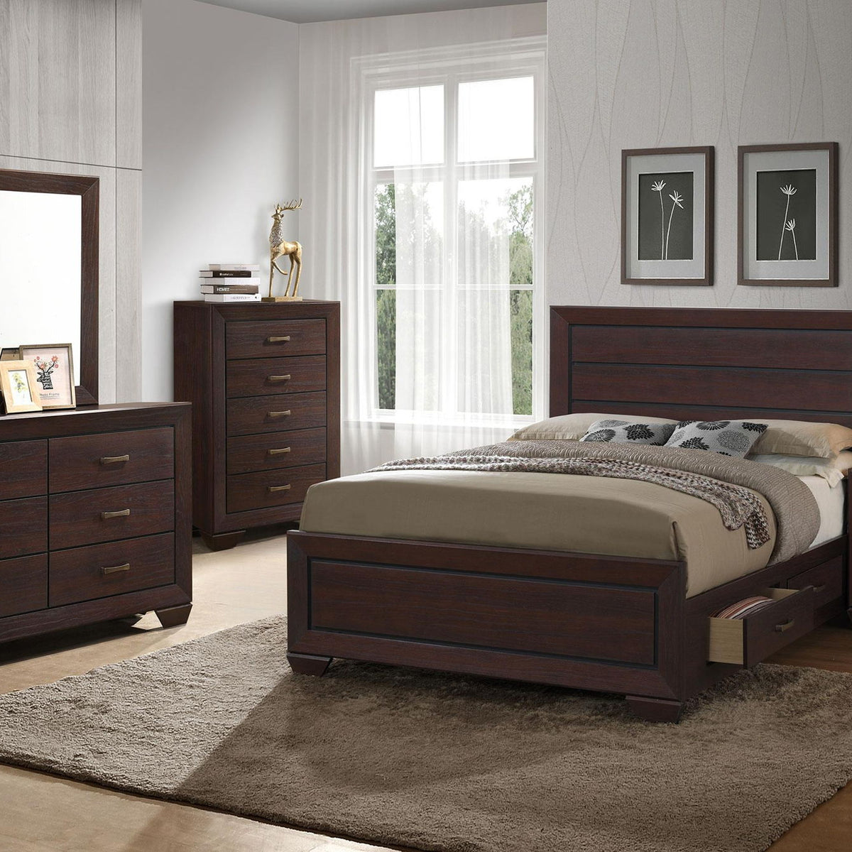 Kauffman 5-piece California King Bedroom Set Dark Cocoa