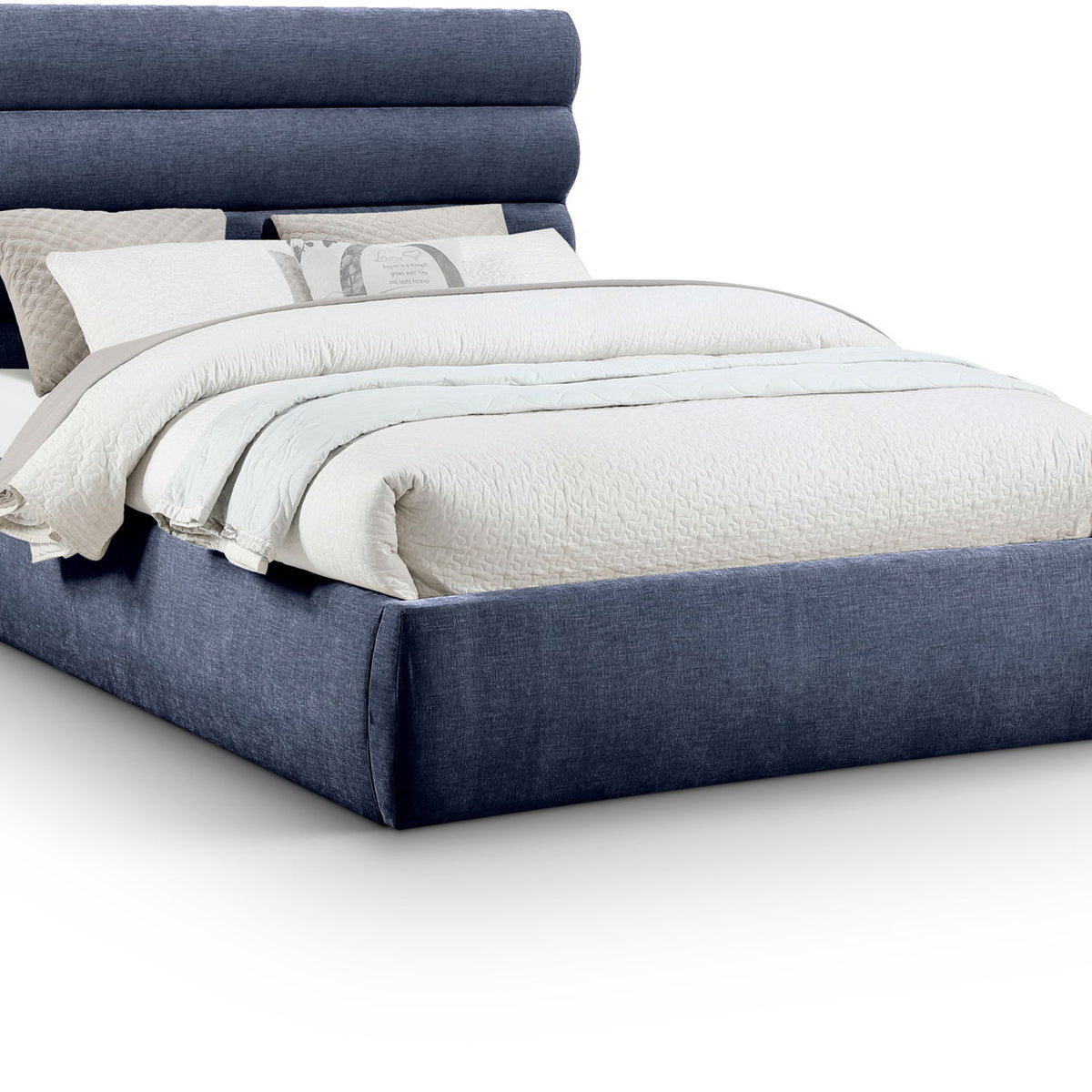 Adam - Chenille Fabric Bed With 52" Headboard