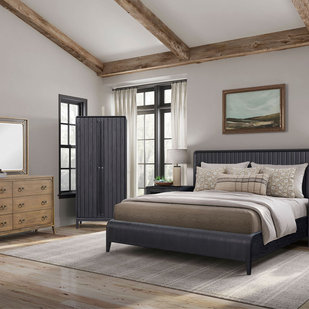 Waterfall Panel Bed & Design Elements