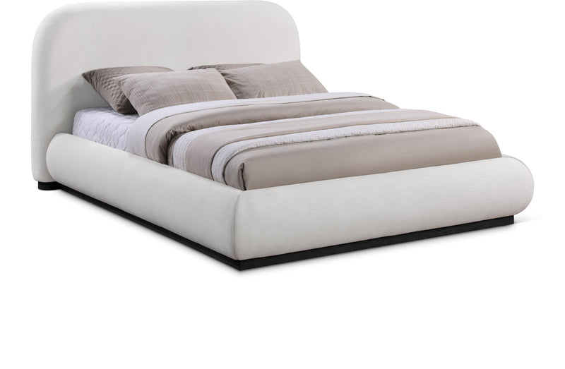 Vaughn - Linen Bed With Black Base