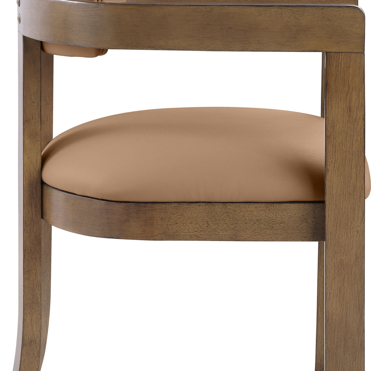 Lavrin - Vegan Leather Upholstered Dining Arm Chair (Set of 2) - Walnut Base