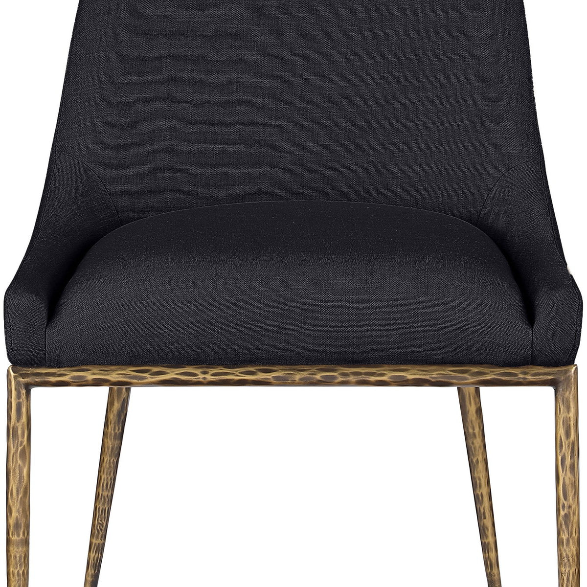 Ferro - Upholstered Dining Side Chair With Brushed Gold Legs