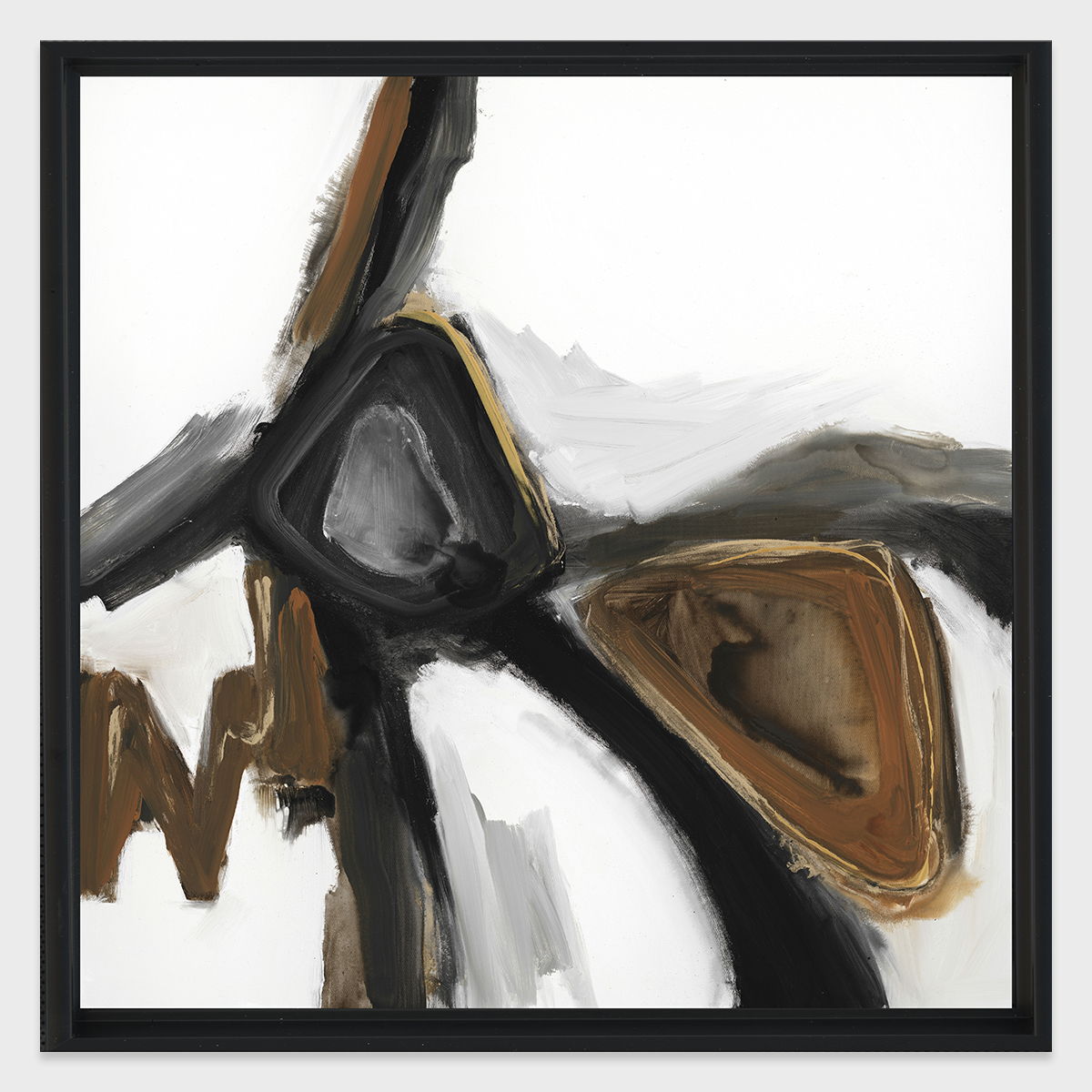 Black Smoke II - 48" x 48" Canvas Art - Black / White