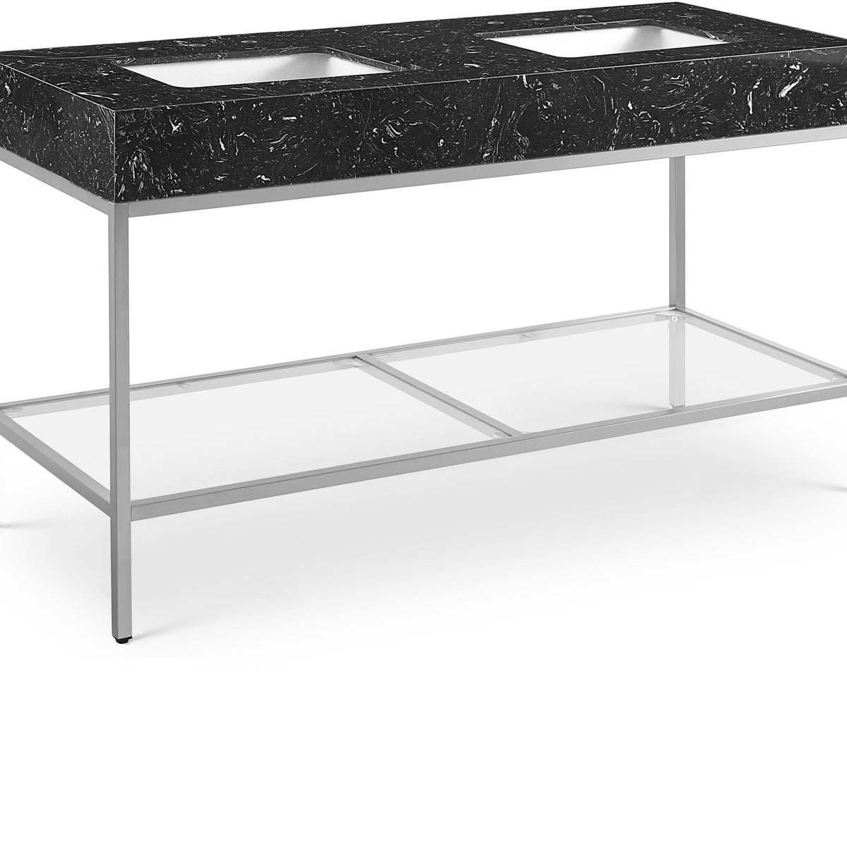 Marmo - Engineered Marble Bathroom Vanity With Chrome Base