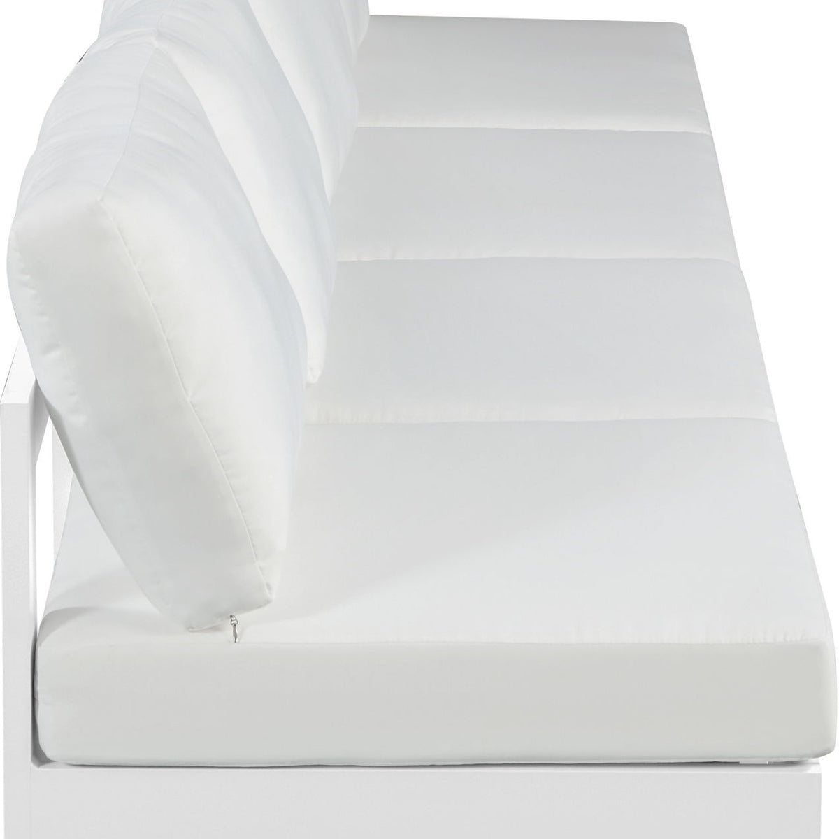 Nizuc - Outdoor Patio 4 Seat Armless Modular Sofa With White Frame
