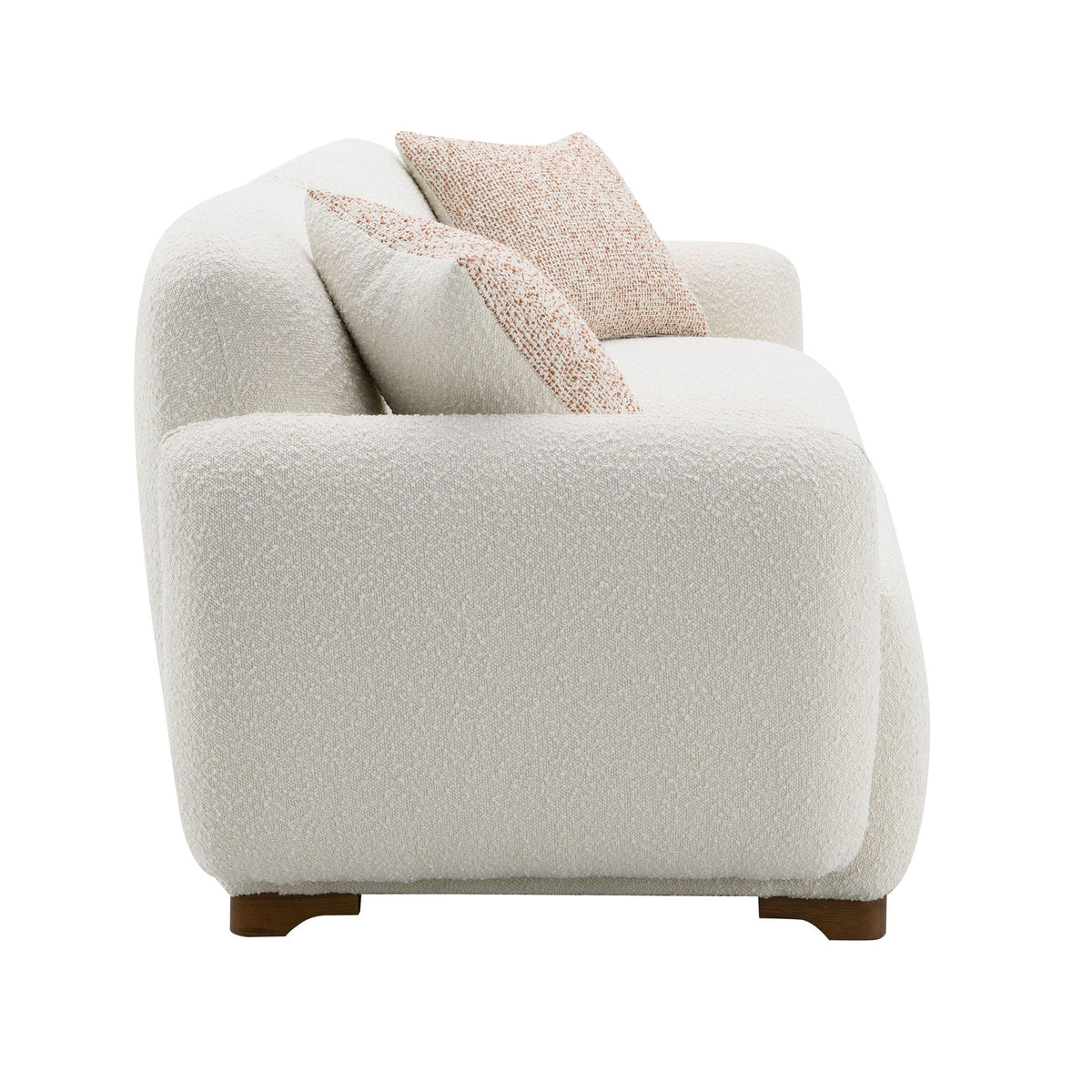 Darius - Boucle Sofa With 2 Toss Pillows - Beige