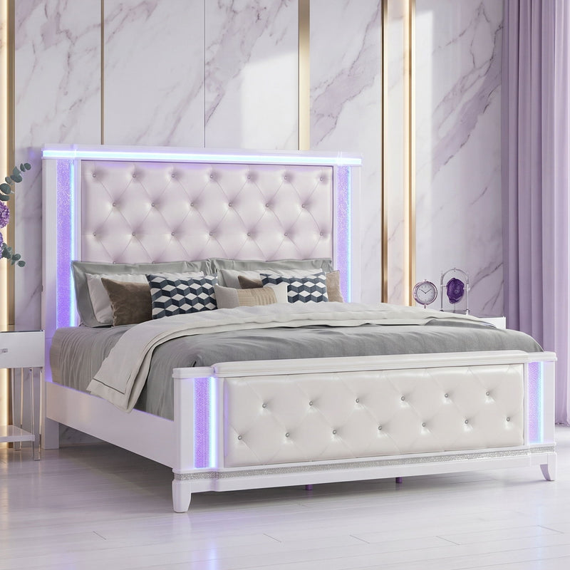 Opium - King Size Tufted Bed - White