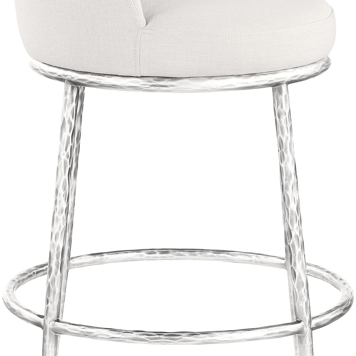 Ferro - Upholstered Counter Stool With Brushed Silver Base
